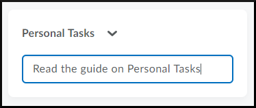 Read the guide on Personal Tasks